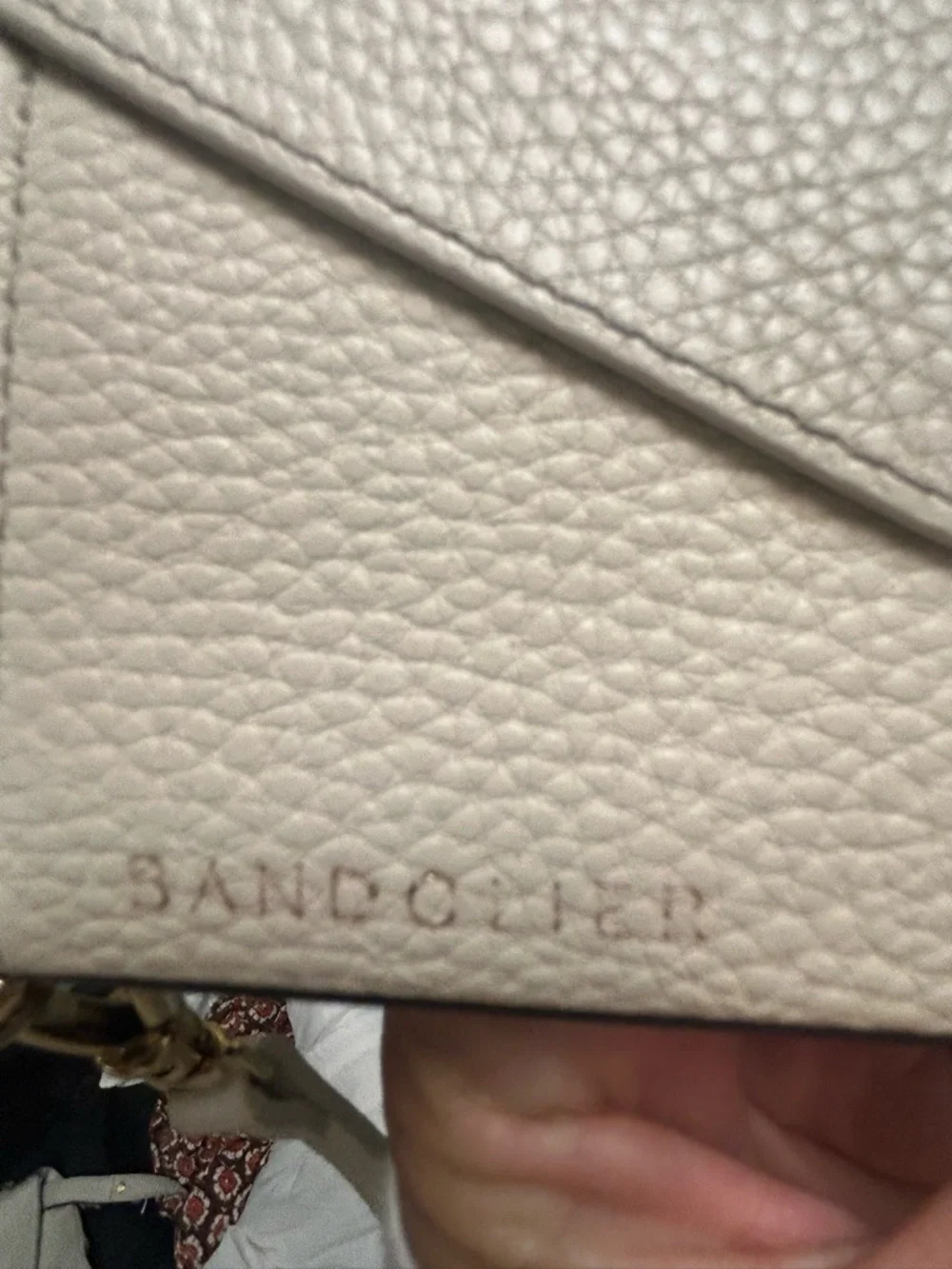14 PRO MAX Bandolier Emma Ivory Leather Crossbody Phone Case - Gold Hardware